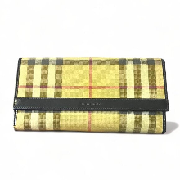 Burberry Checkered Nova Check Pattern Continental Wallet - Picture 1 of 4